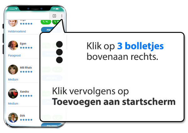 android: Helderziendeamsterdam.nl instellen als app op Mobiel
